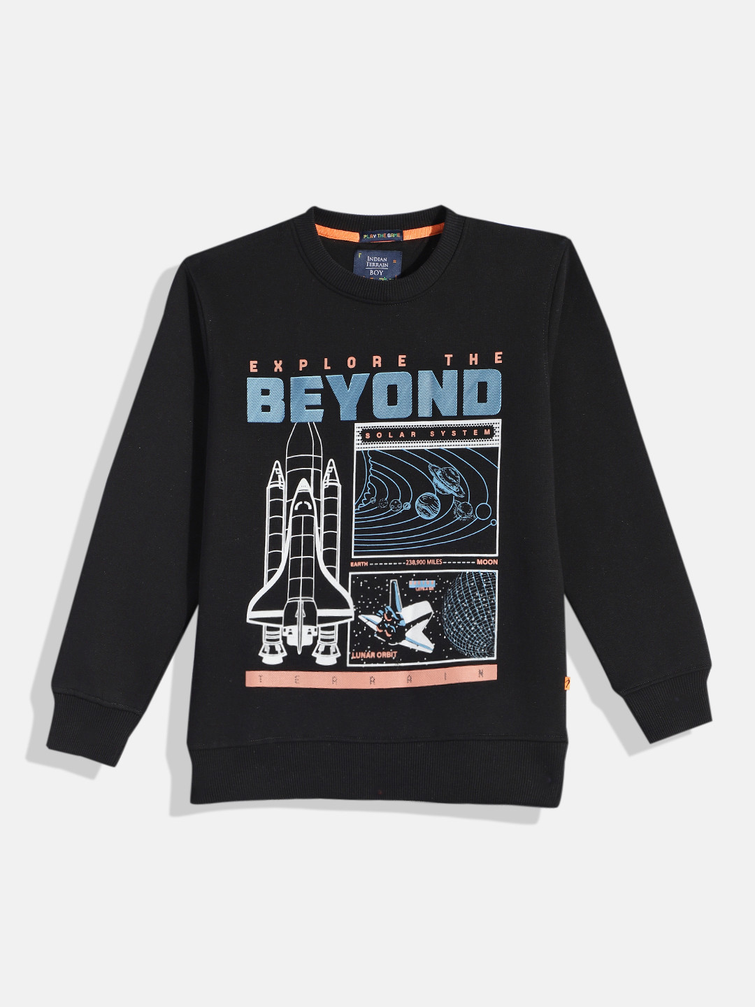 

Indian Terrain Boys Black Printed Sweatshirt