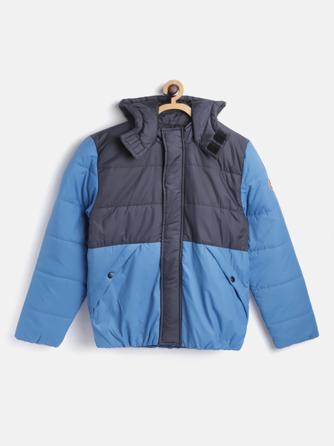 

Indian Terrain Boys Blue Colourblocked Padded Jacket