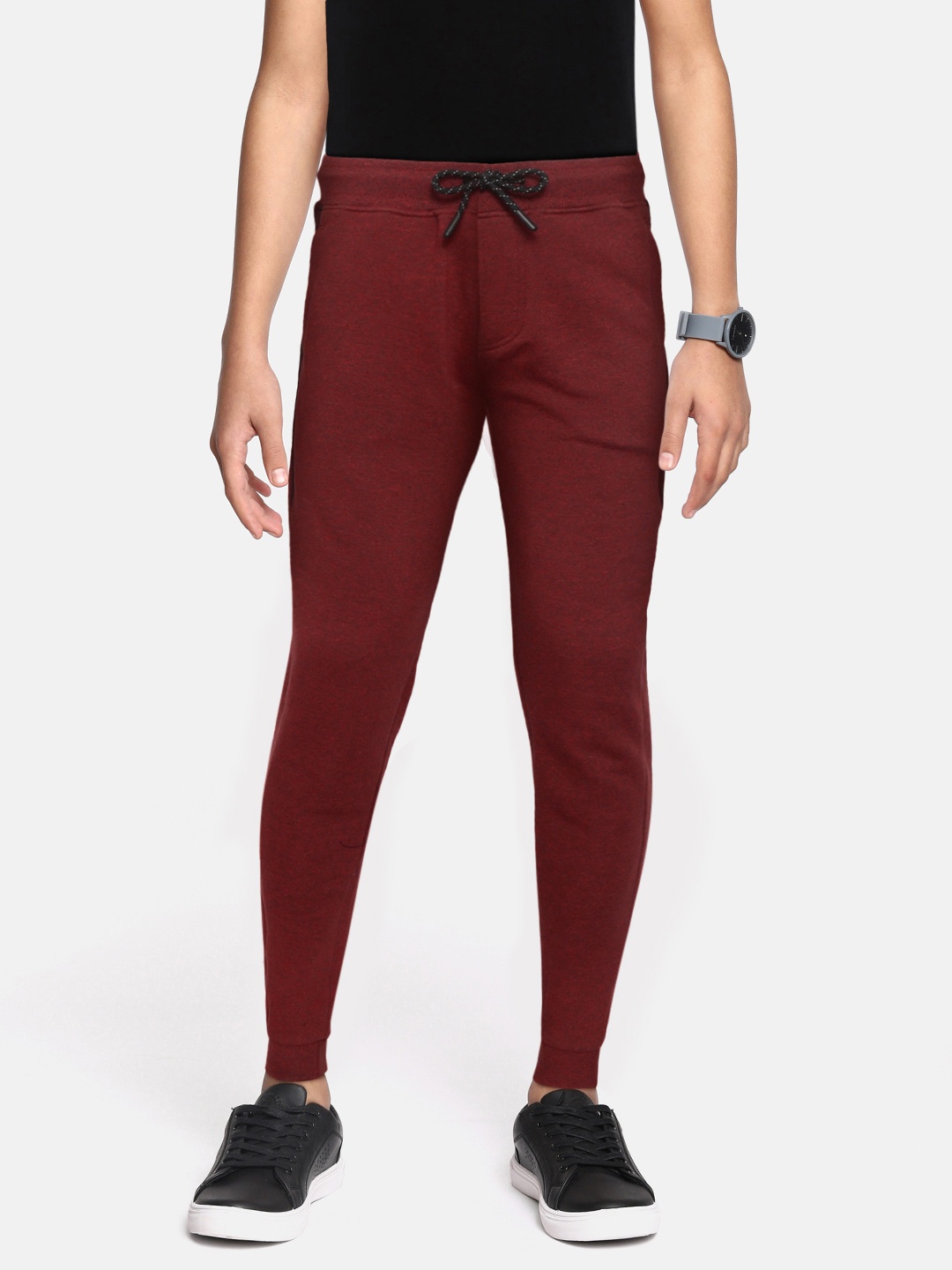 

Indian Terrain Boys Maroon Solid Joggers