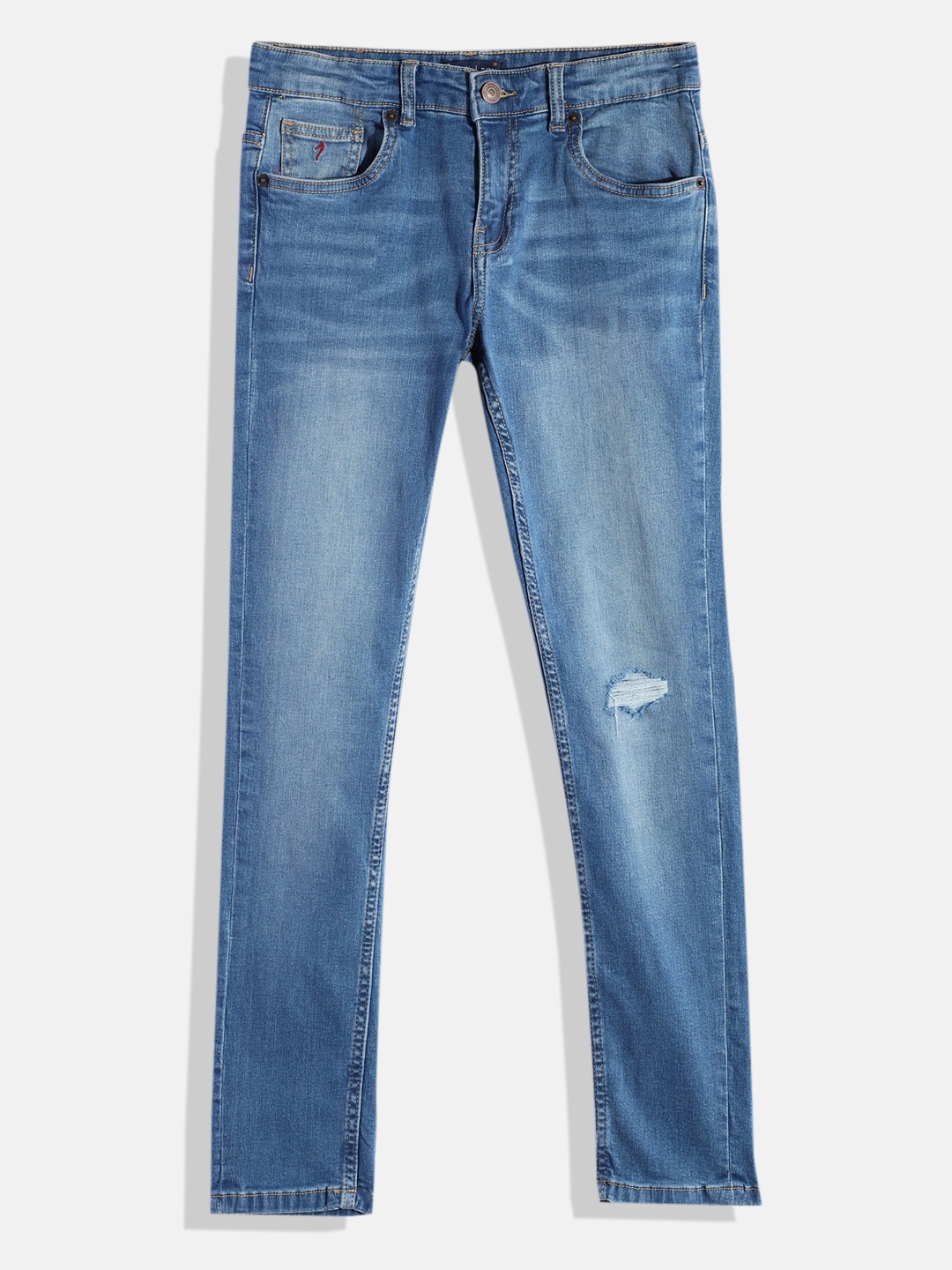 

Indian Terrain Boys Low Distress Heavy Fade Stretchable Jeans, Blue