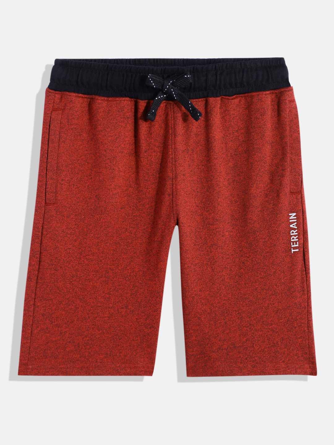 

Indian Terrain Boys Minimal Brand Logo Printed Shorts, Red