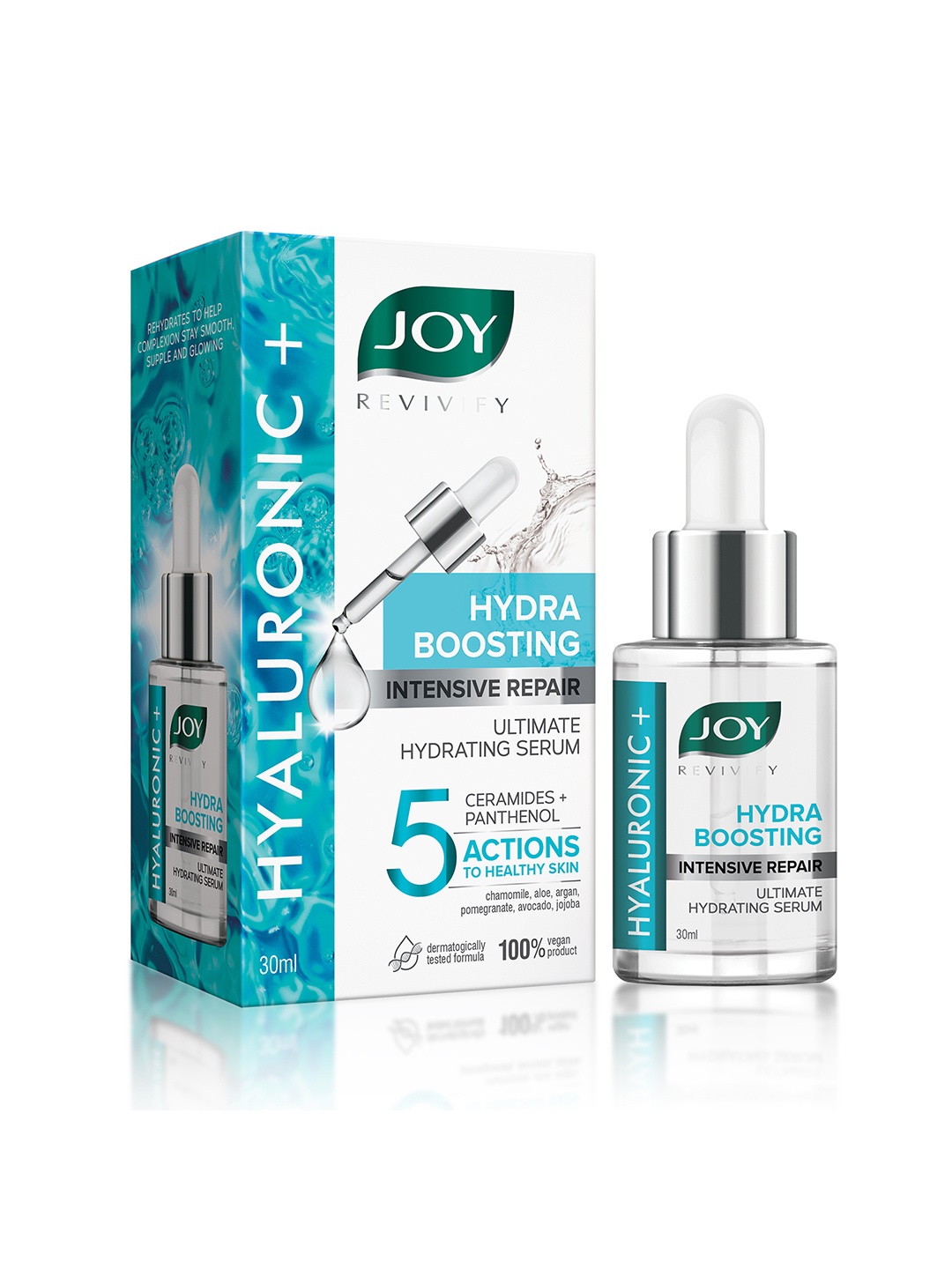 

JOY Hydra Boosting Hyaluronic Acid Face Serum for Intensive Repair - 30ml, Transparent