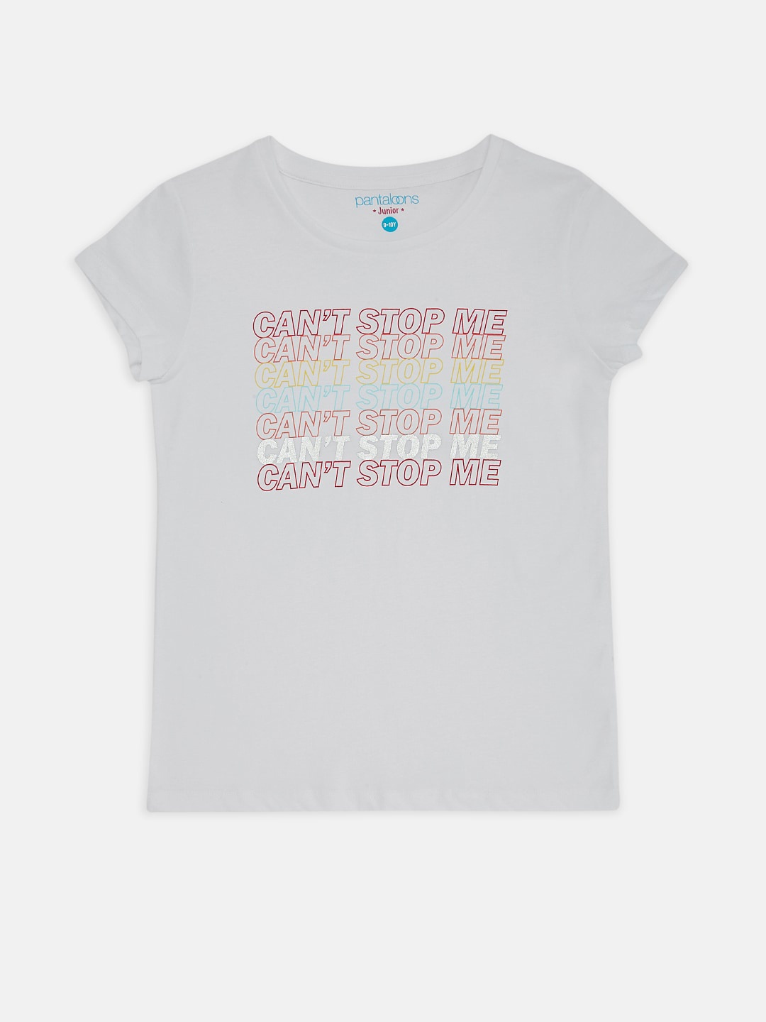 

Pantaloons Junior Girls White Red Typography Printed Pure Cotton T-shirt