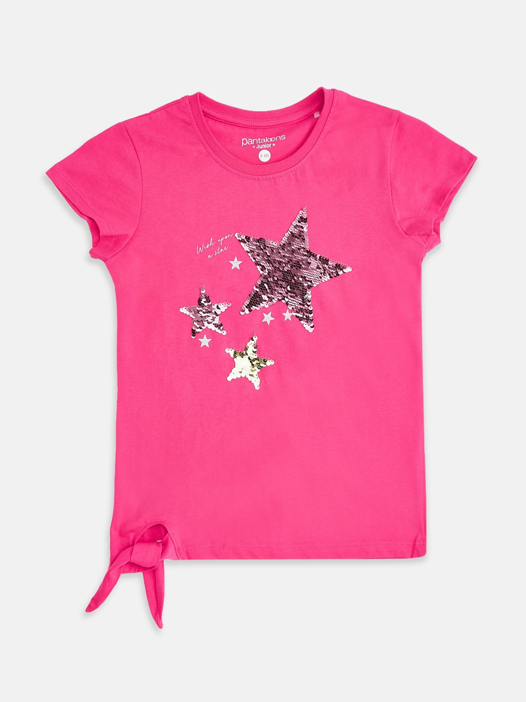 

Pantaloons Junior Girls Fuchsia Embellished T-shirt