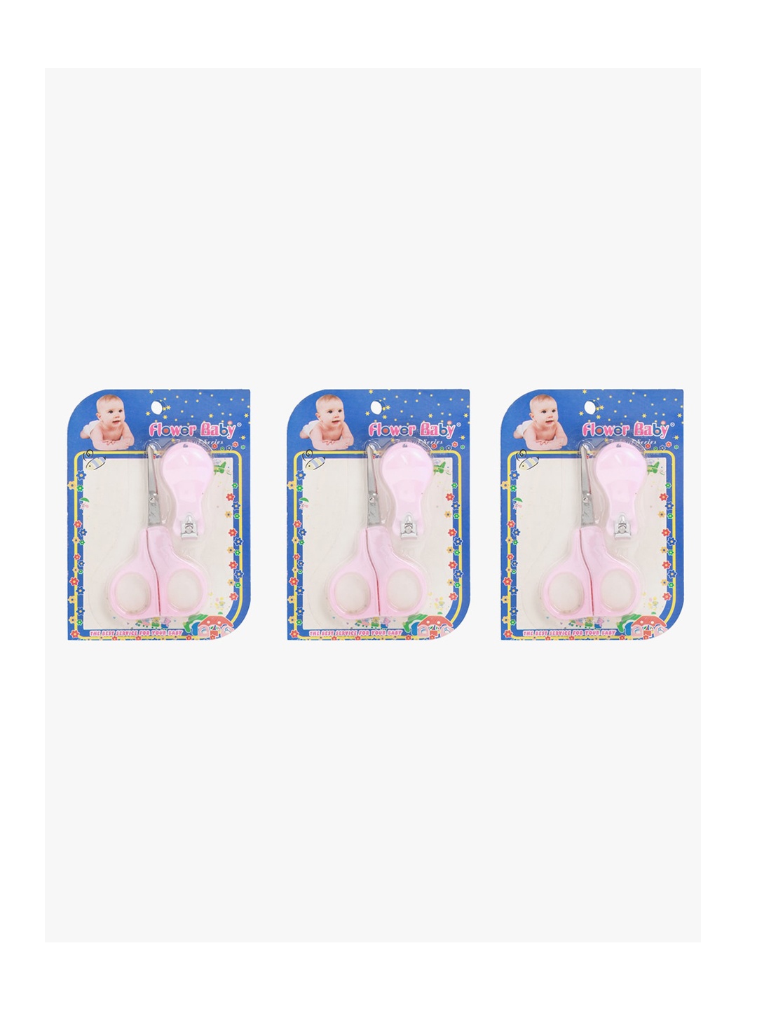 

POKORY Kids Pack of 3 Pink Nail Cutter and Scissors Sets