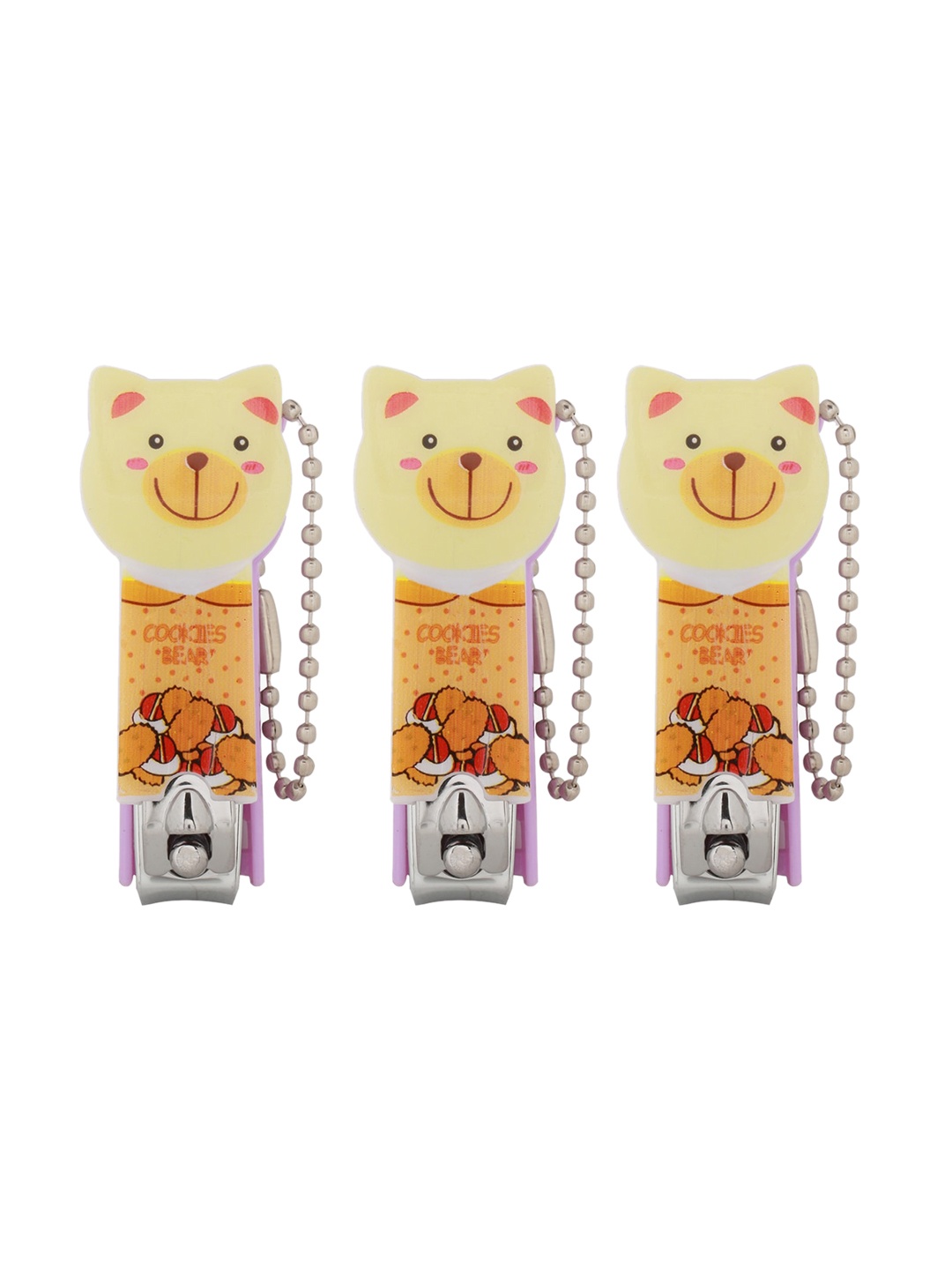 

POKORY Kids Pack of 3 Pink & Yellow Printed Nail Cutters, Purple