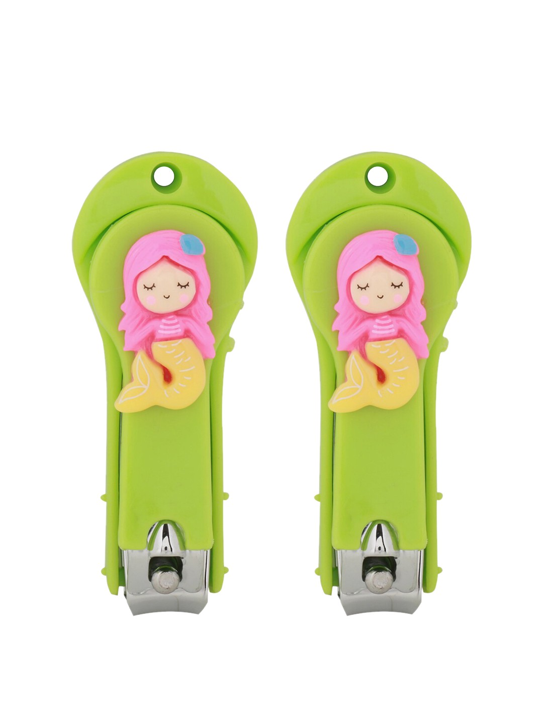 

POKORY Kids Pack of 2 Green & Pink Nail Cutters - 100 gm Each