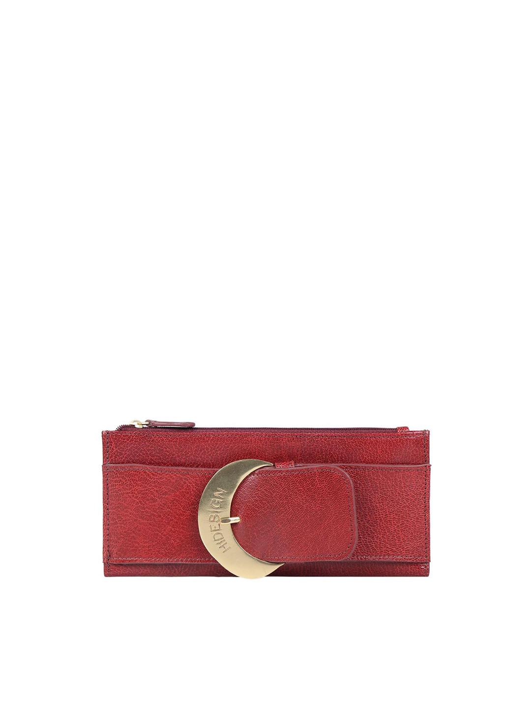 

Hidesign Women Red Embellished Foldover Clutch