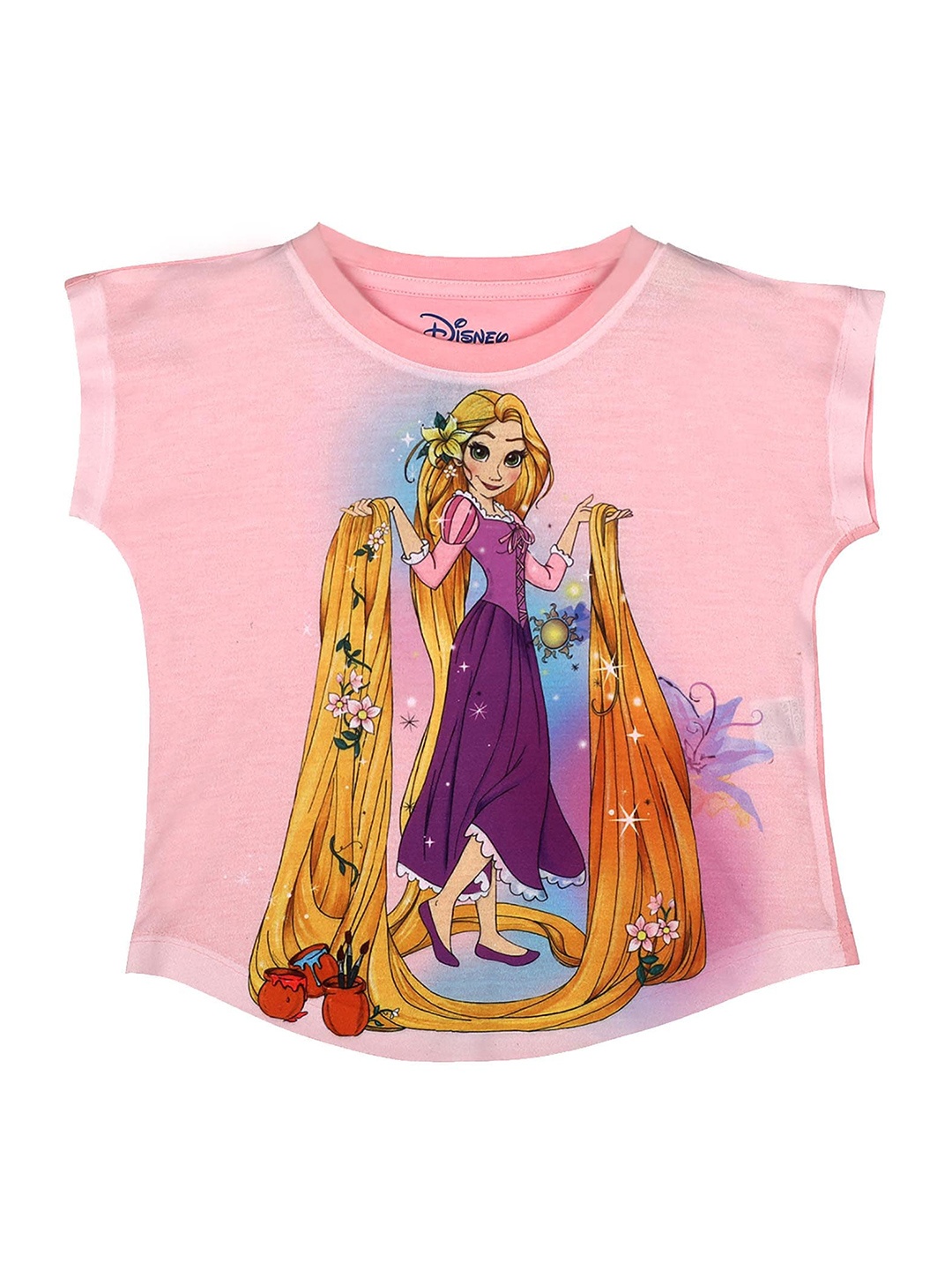 

Disney by Wear Your Mind Girls Pink & Purple Disney Princess Printed T-shirt