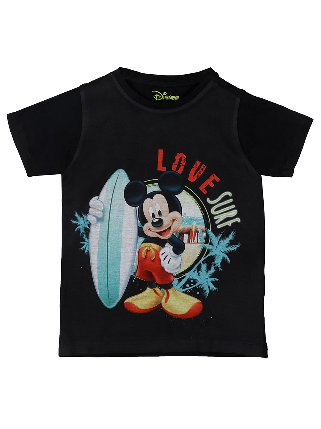 

Disney by Wear Your Mind Boys Black Mickey Mouse Printed T-shirt