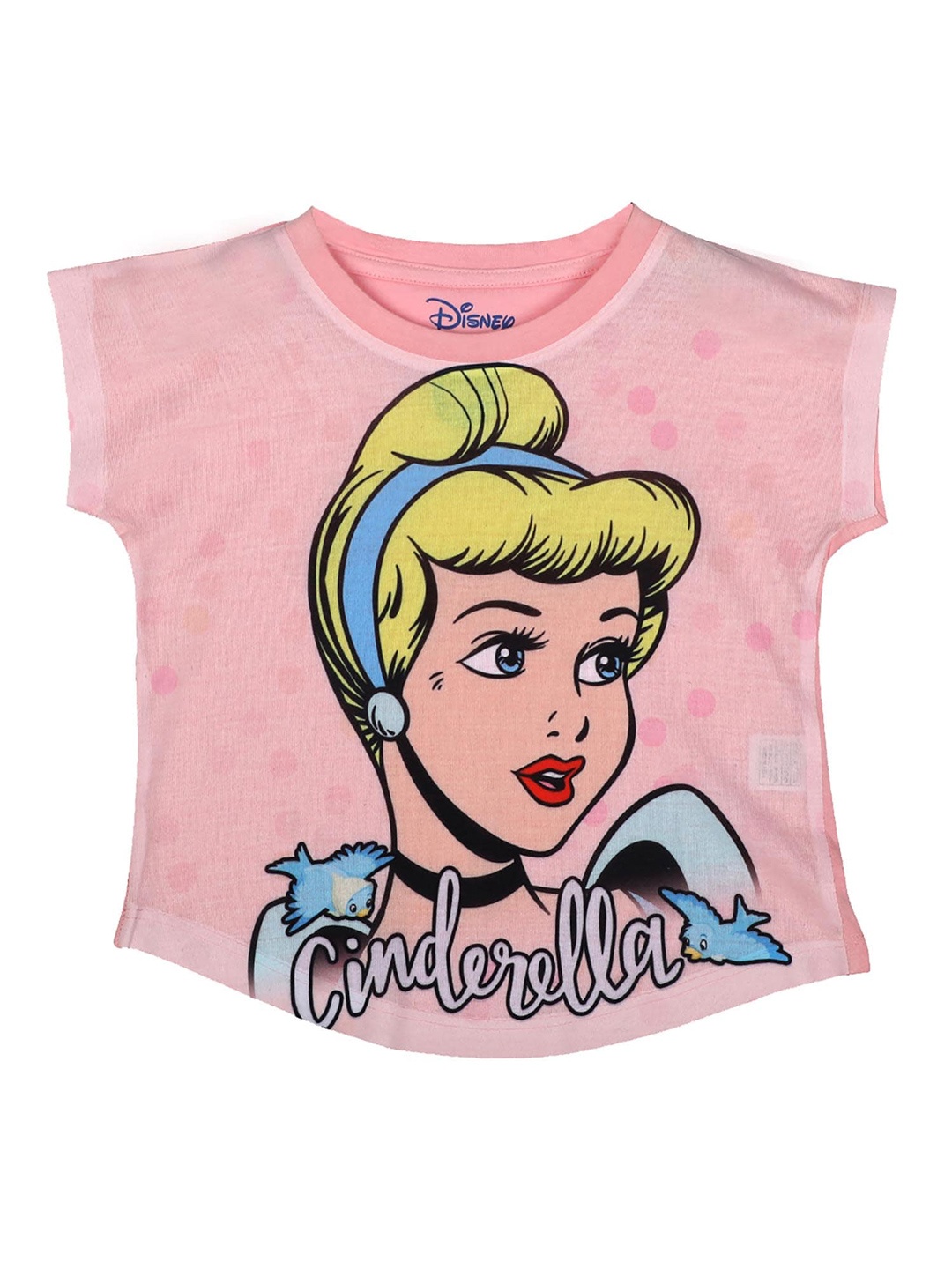 

Disney by Wear Your Mind Girls Pink & Yellow Cinderella Printed T-shirt