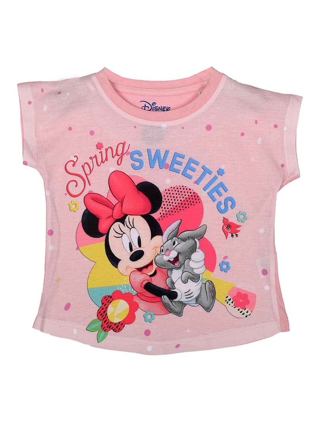 

Disney by Wear Your Mind Girls Pink Minnie Printed T-shirt