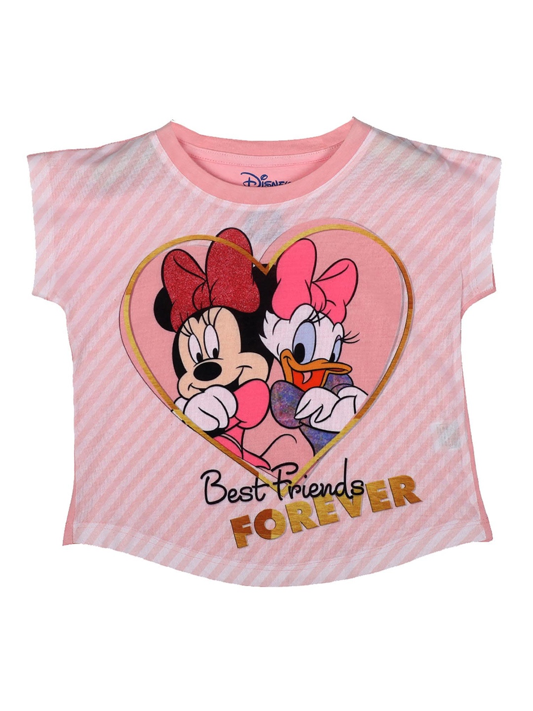 

Disney by Wear Your Mind Girls Pink Minnie Printed T-shirt
