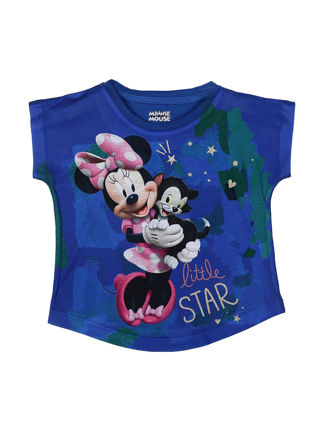 

Disney by Wear Your Mind Girls Blue Minnie Mouse Printed T-shirt
