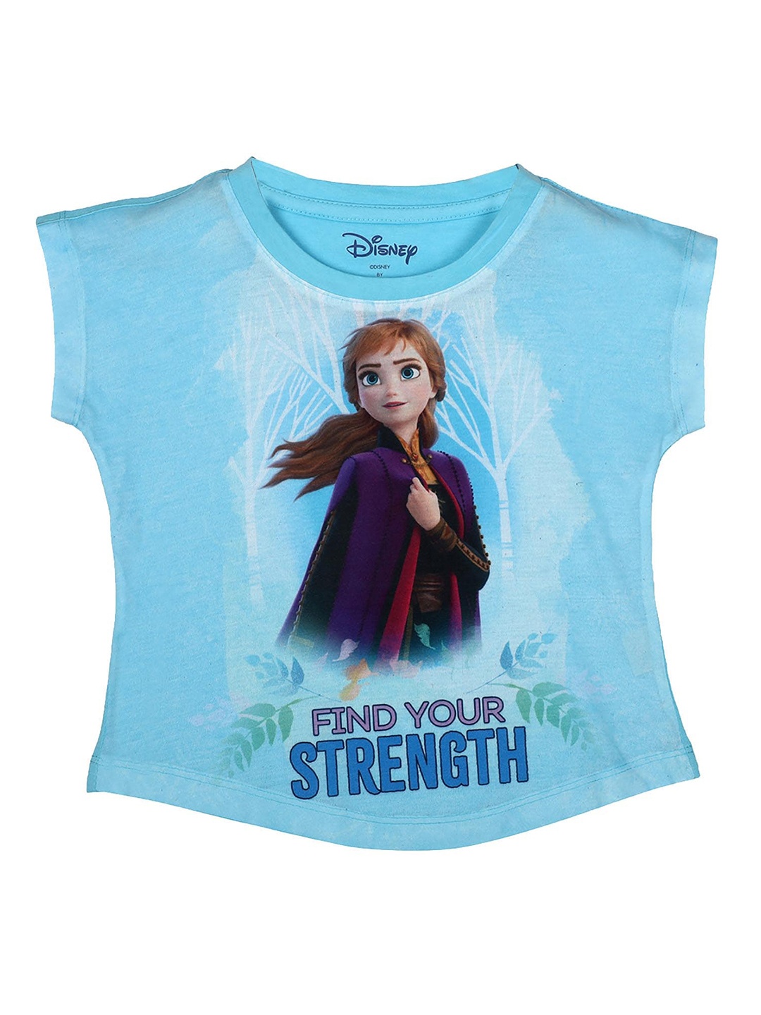 

Disney by Wear Your Mind Girls Blue Frozen Printed T-shirt
