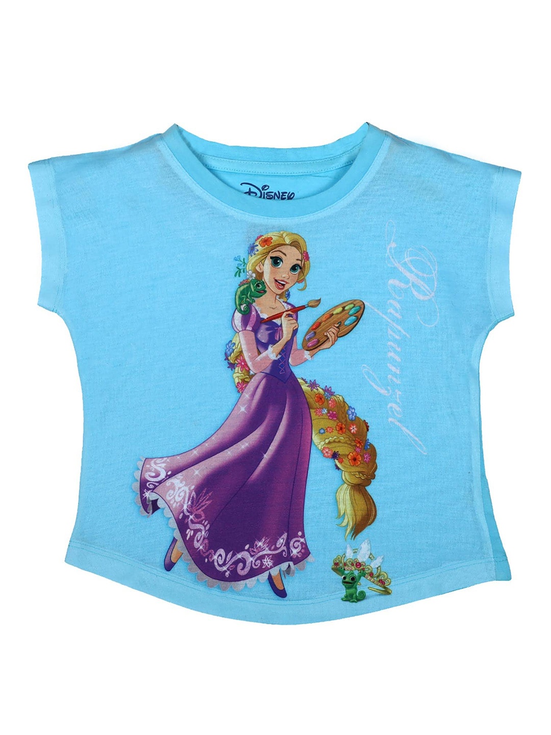 

Disney by Wear Your Mind Girls Blue Princess Printed T-shirt