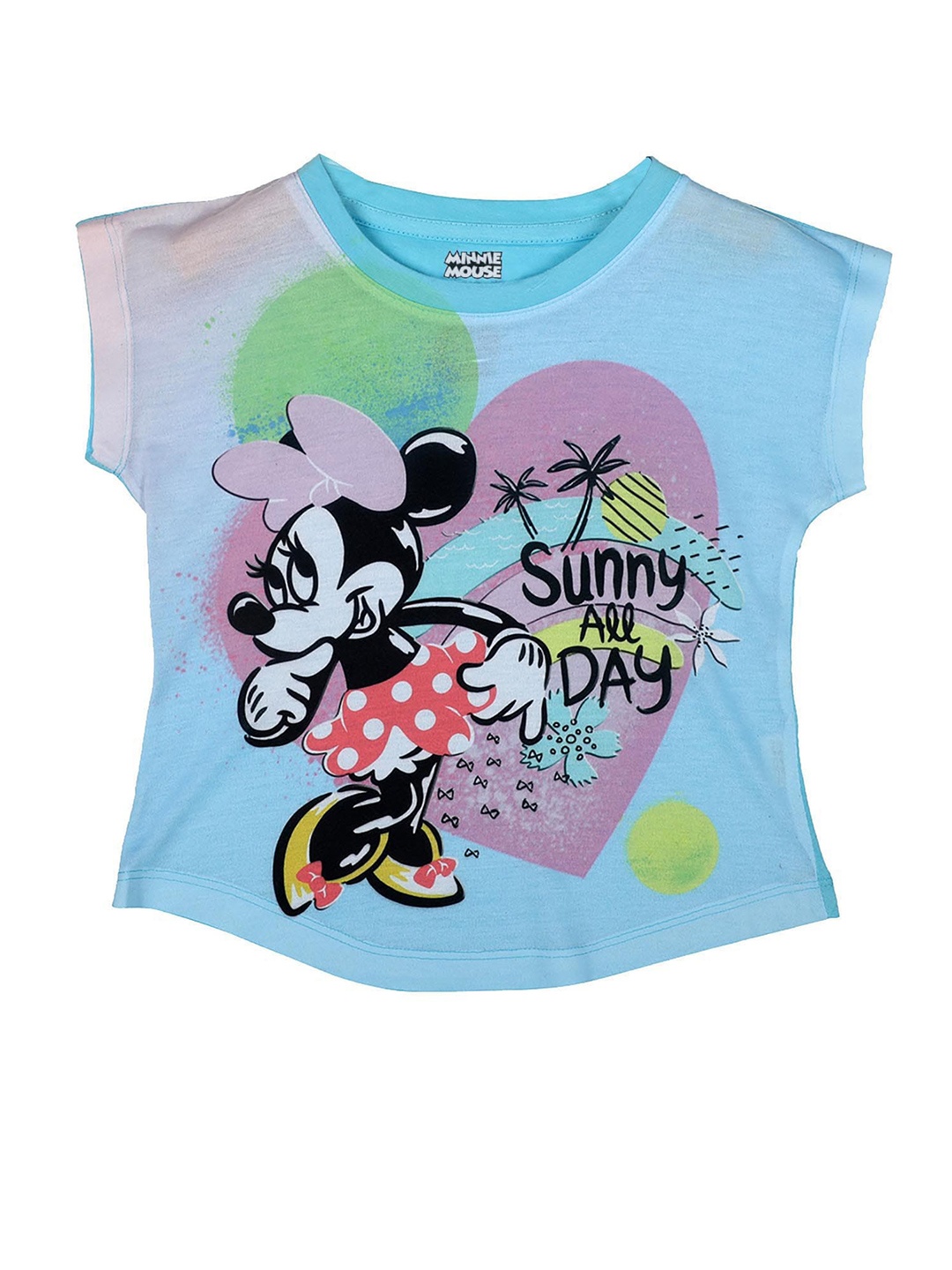 

Disney by Wear Your Mind Girls Blue & Pink Minnie Mouse Printed T-shirt