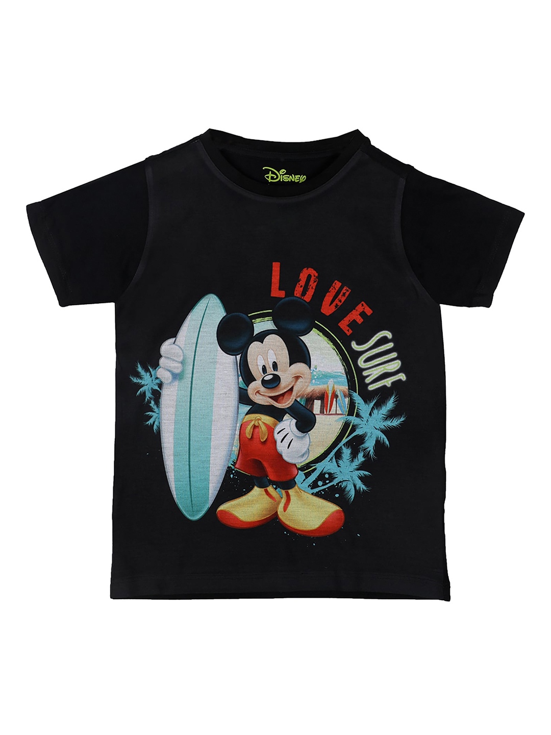 

Disney by Wear Your Mind Boys Black & Blue Mickey Mouse Printed T-shirt