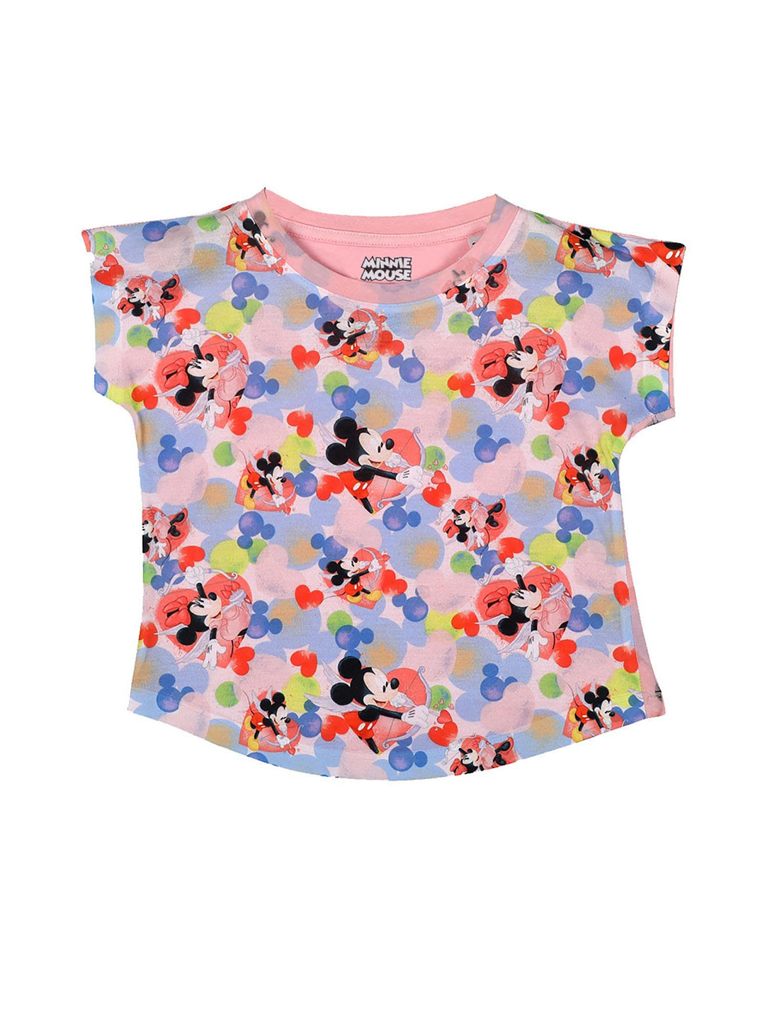 

Disney by Wear Your Mind Girls Pink Minnie Printed T-shirt