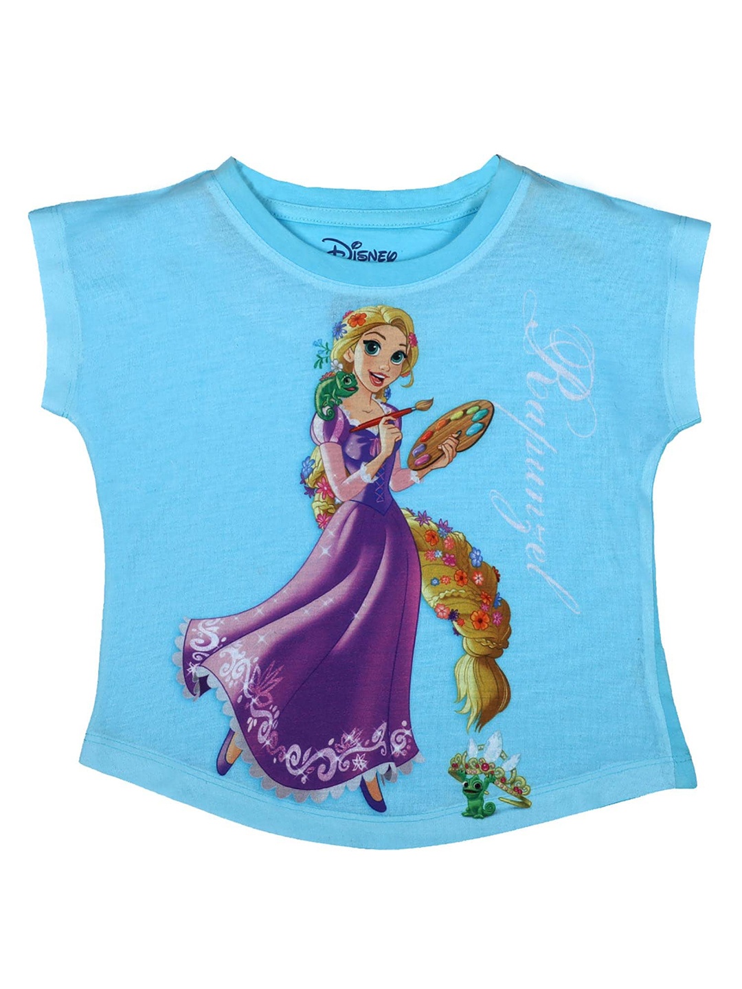 

Disney by Wear Your Mind Girls Blue Princess Printed T-shirt