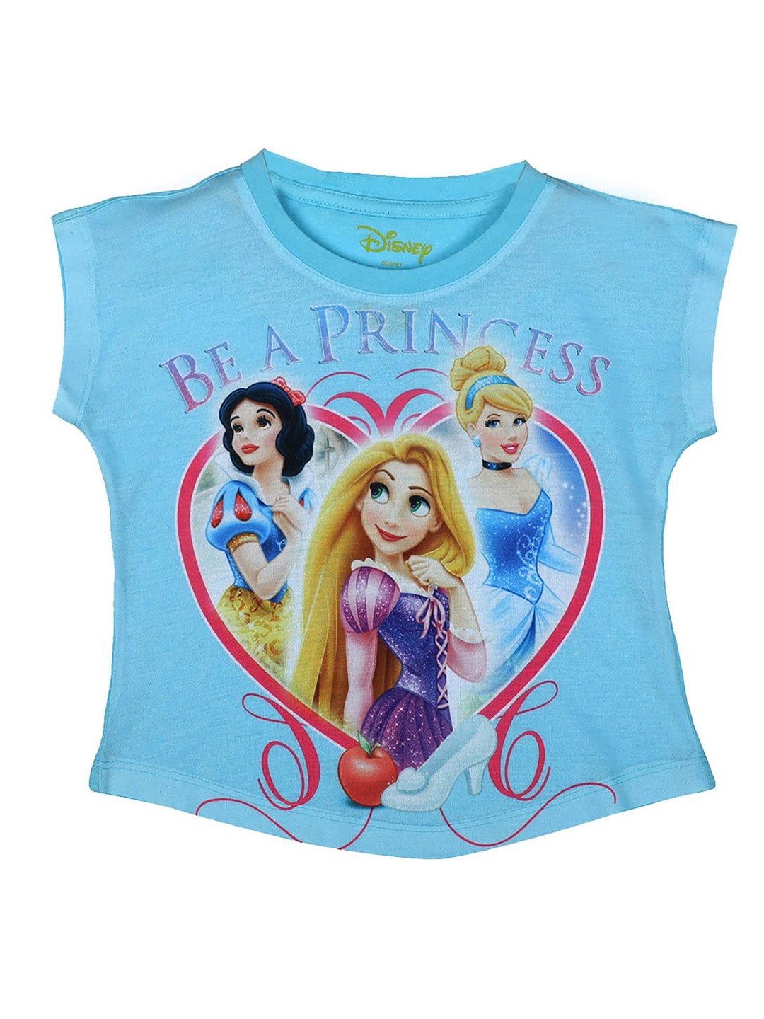 

Disney by Wear Your Mind Girls Blue Disney Princess Printed T-shirt