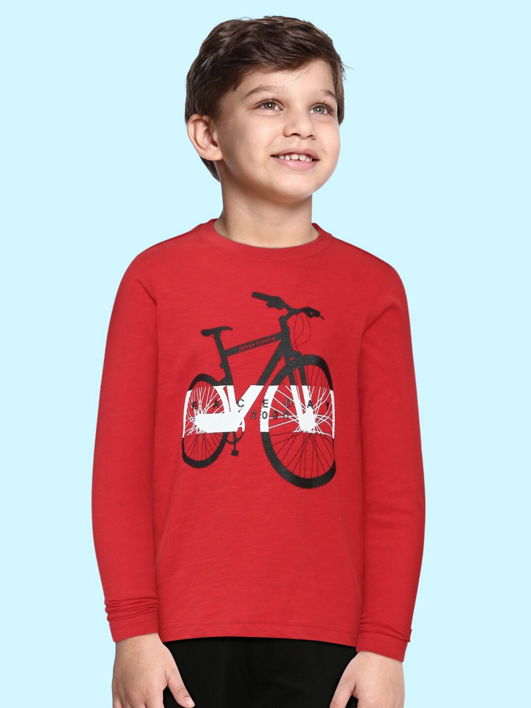 

Indian Terrain Boys Red Cotton Printed Pure Cotton T-shirt