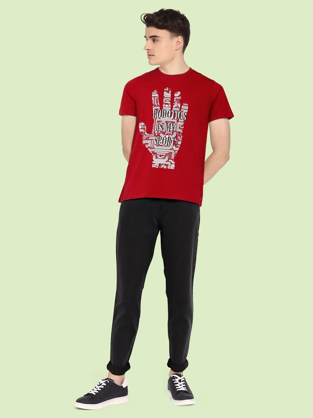 

Indian Terrain Boys Red Cotton Printed Pure Cotton T-shirt