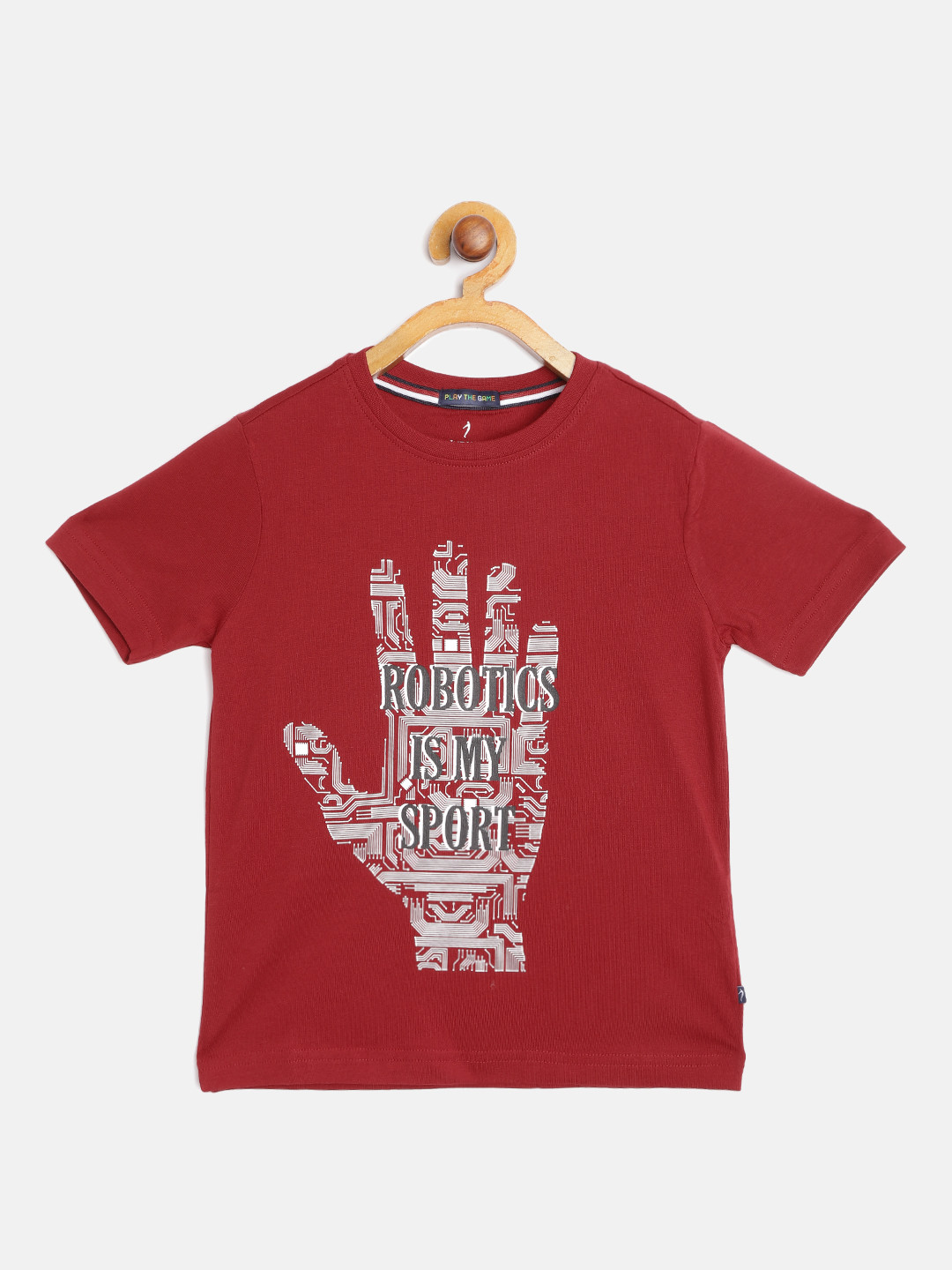 

Indian Terrain Boys Red Cotton Printed Pure Cotton T-shirt