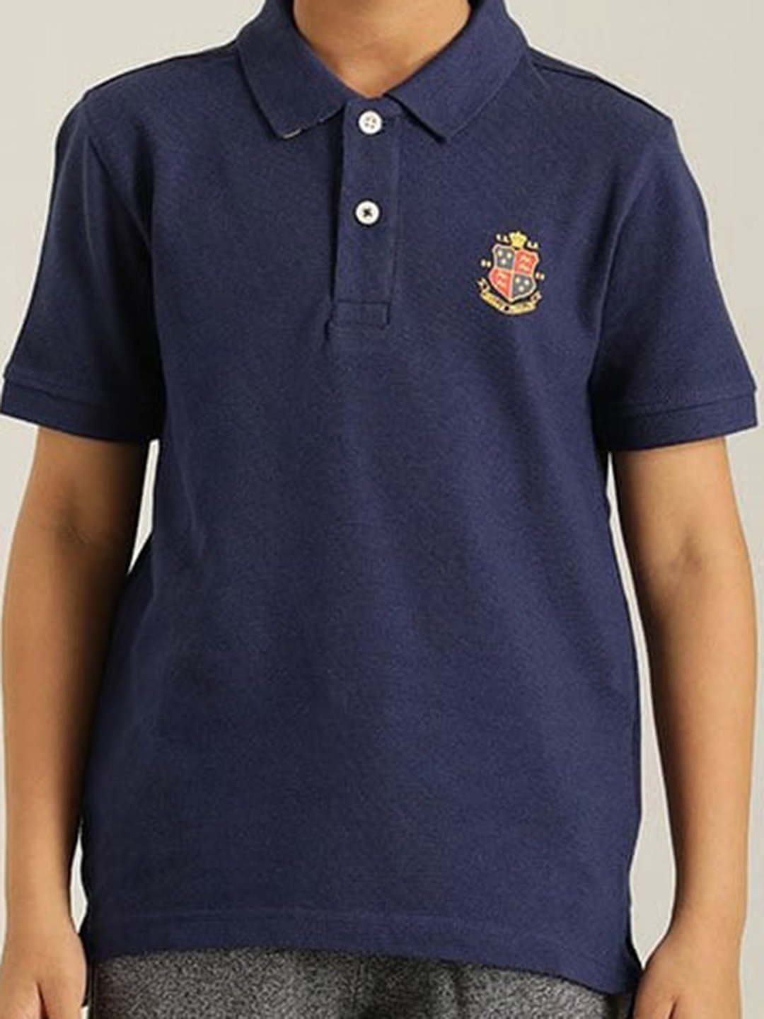

Indian Terrain Boys Polo Collar Pure Cotton T-shirt, Blue