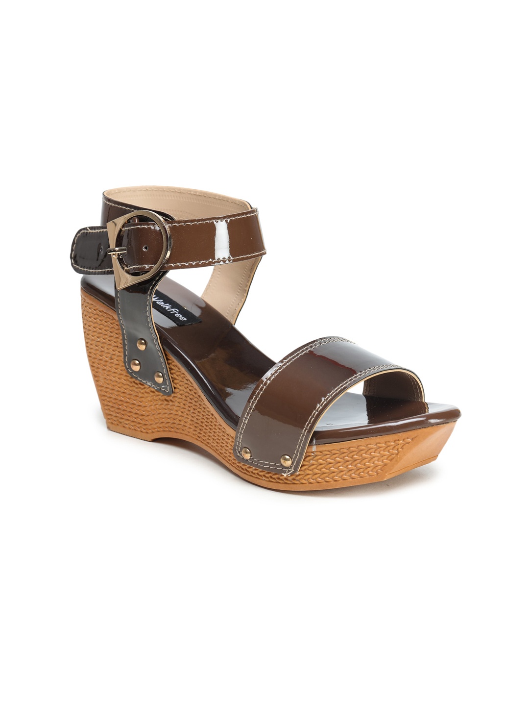 

Walkfree women Brown Solid Wedges