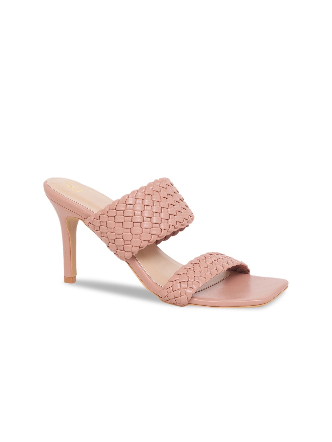 

Sole To Soul Women Pink Woven Design Stiletto Sandals