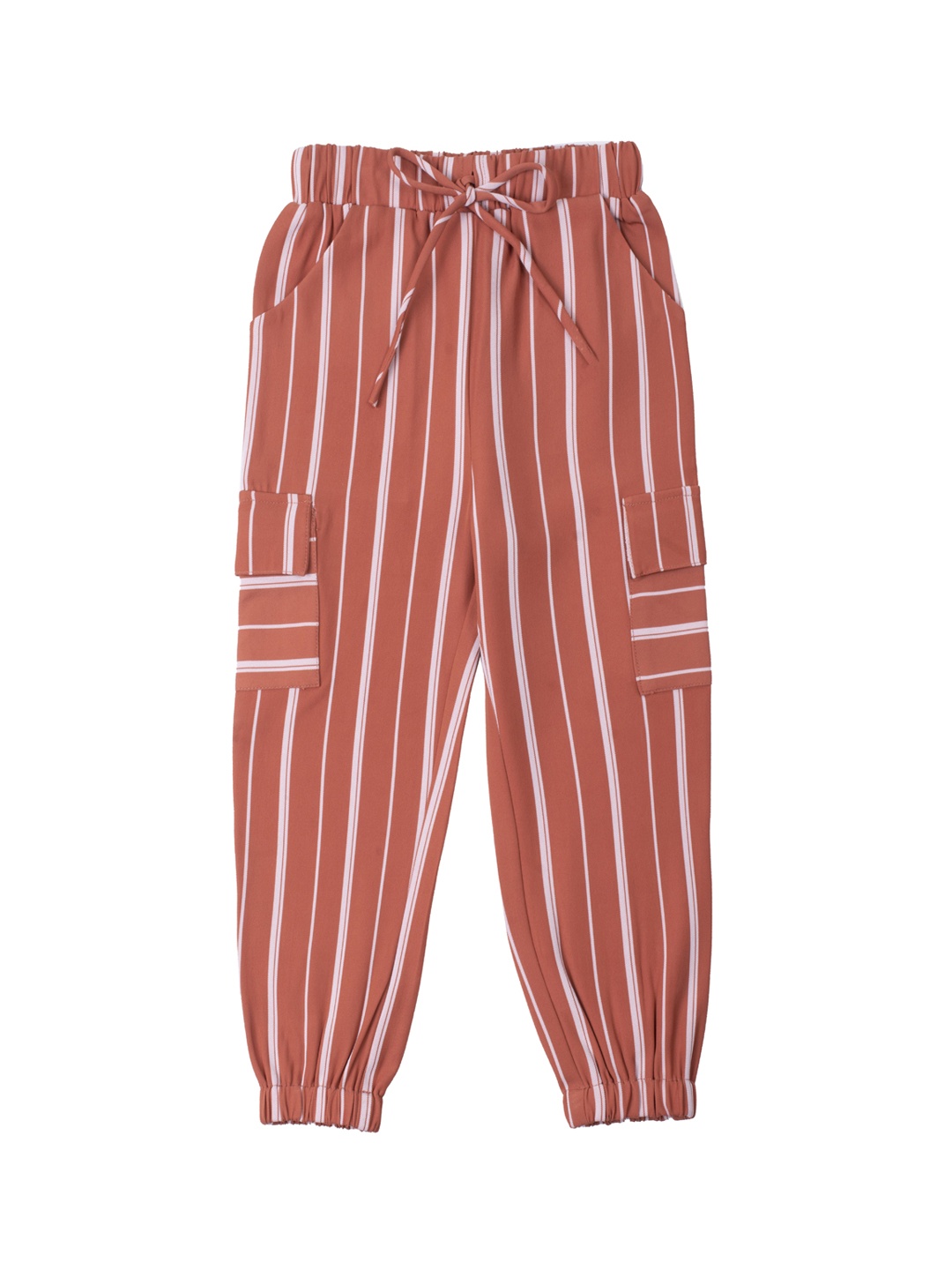 

Hunny Bunny Girls Rust & Off-White Striped Joggers