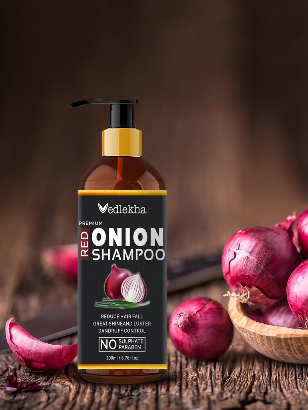 

Vedlekha Onion Hair Shampoo 200ml, Red