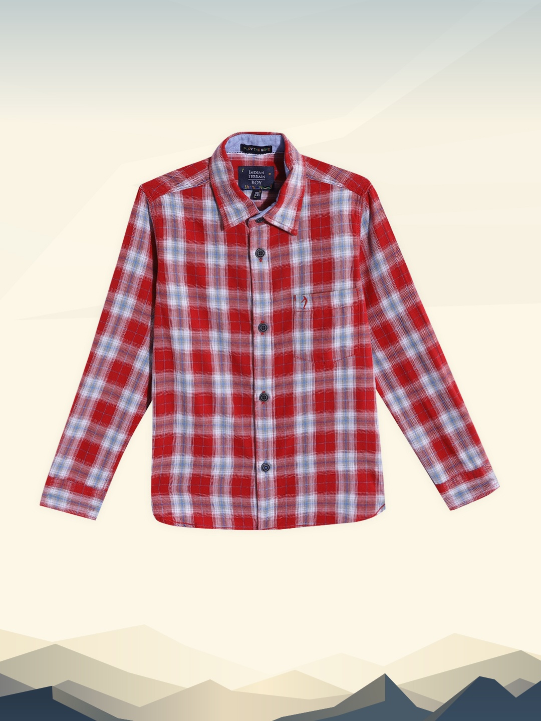 

Indian Terrain Boys Red & White Tartan Checked Casual Shirt