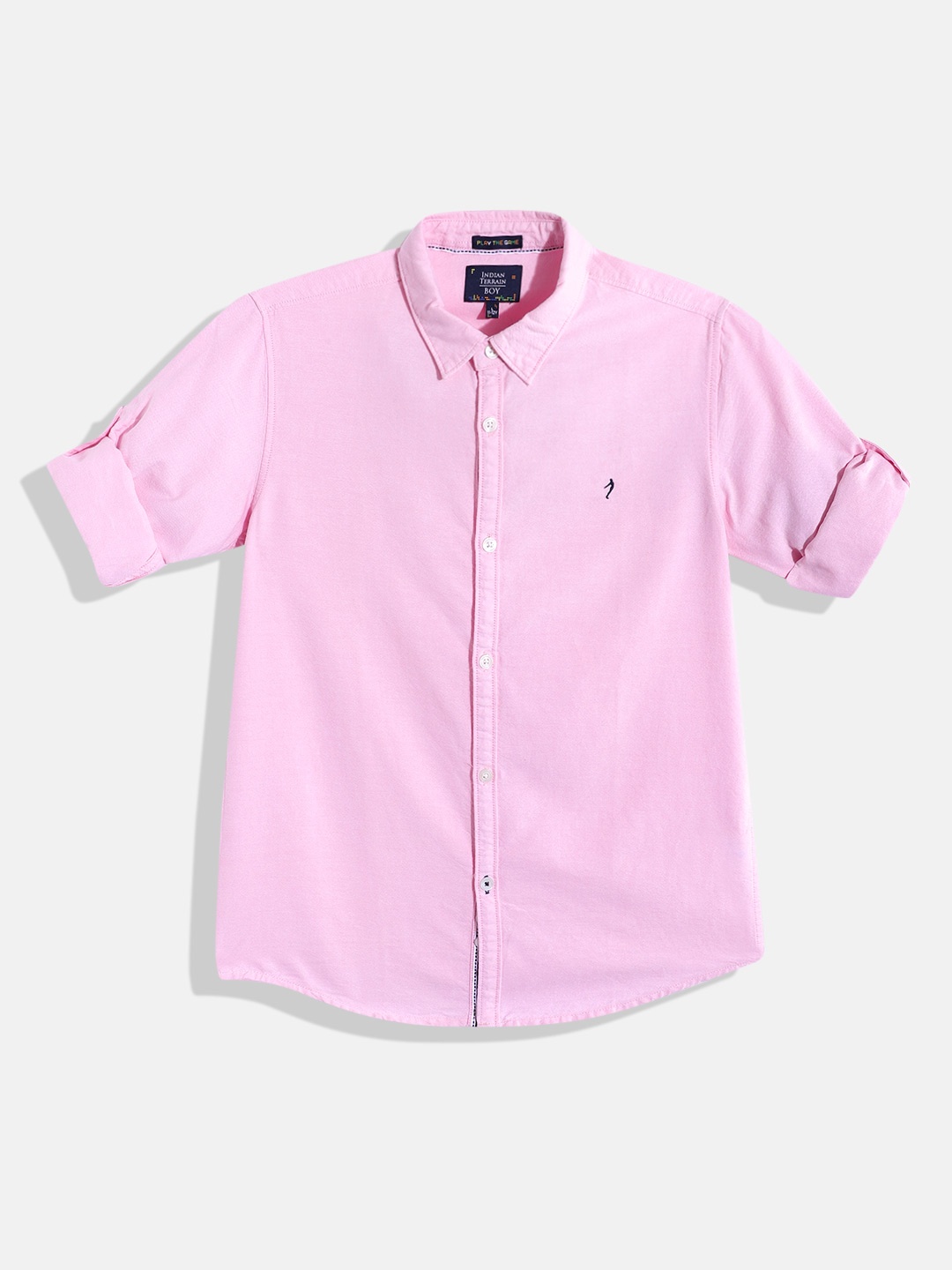 

Indian Terrain Boys Spread Collar Regular Fit Shirt, Pink