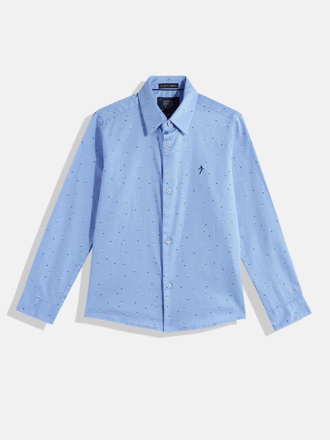 

Indian Terrain Boys Printed Pure Cotton Casual Shirt, Blue