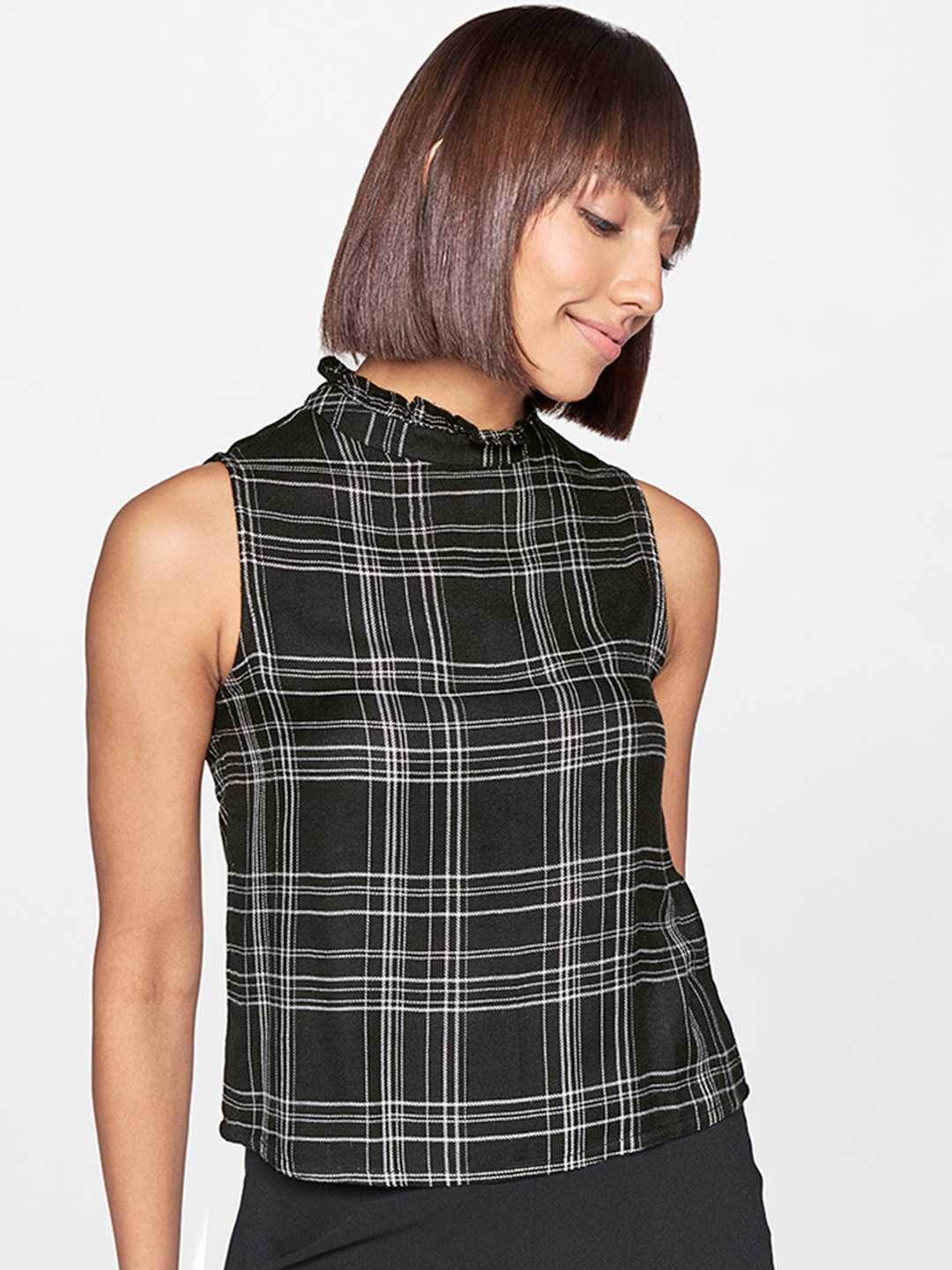 

AND Black & White Checked Top
