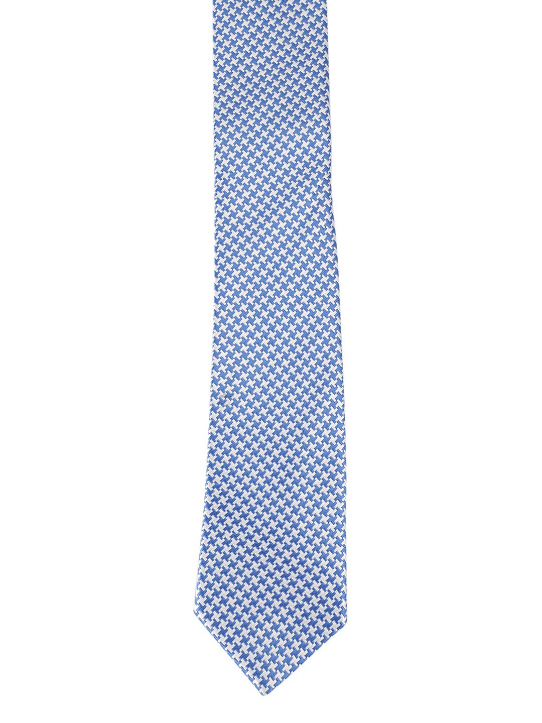 

Alvaro Castagnino Men White & Blue Printed Skinny Tie