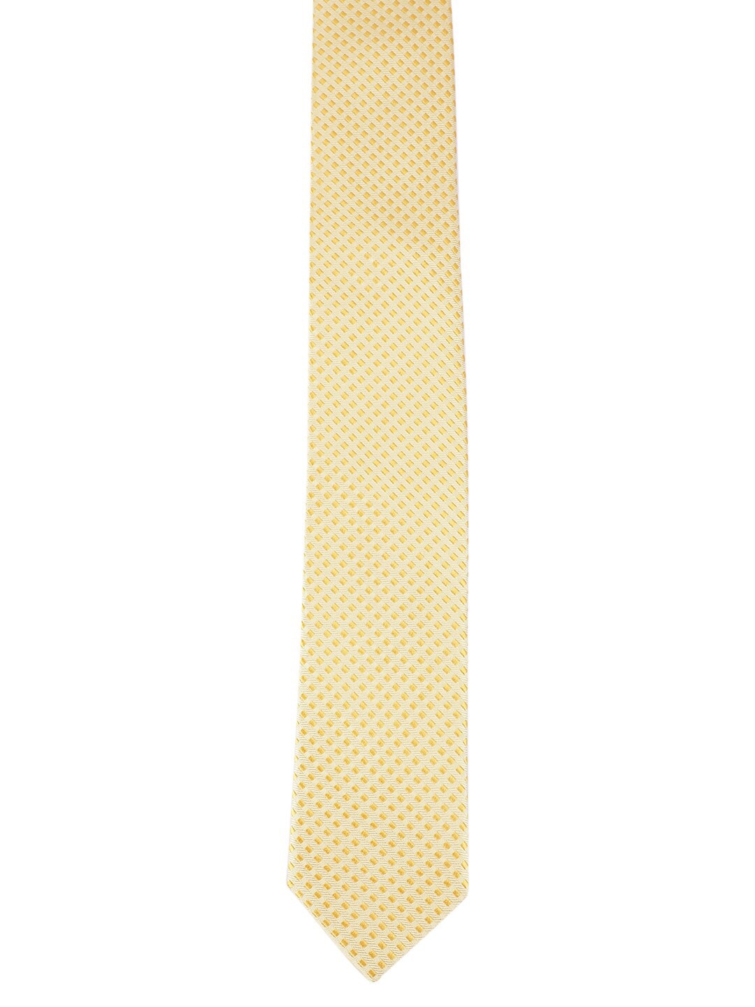 

Alvaro Castagnino Men Yellow Woven Design Skinny Tie
