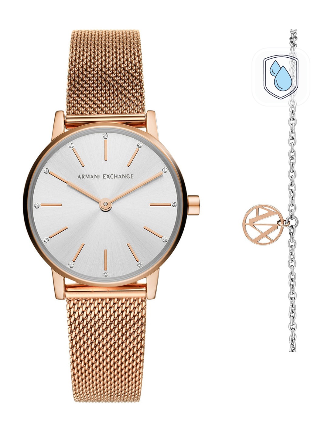 

Armani Exchange Women Silver-Toned Dial Analogue Watch AX7121, Rose gold