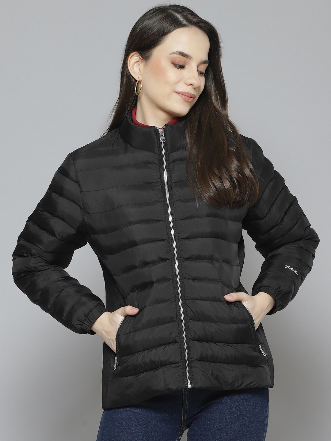 

Fort Collins Women Black Solid Padded Jacket