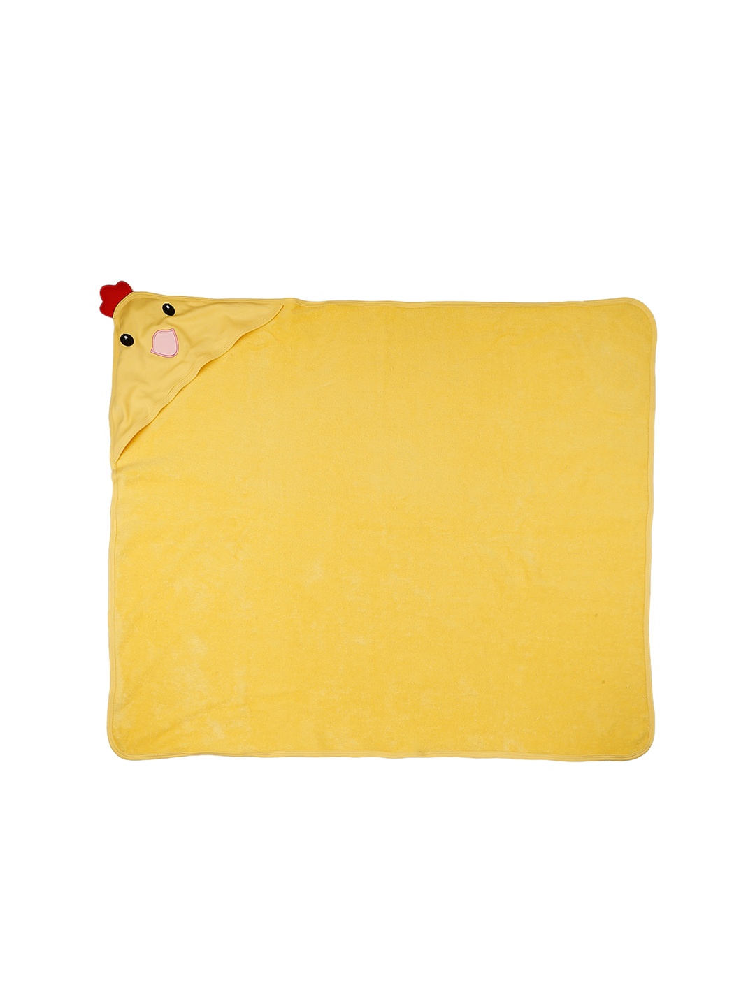 

Pantaloons Baby Girls Grey Yellow Solid Pure Cotton 240 GSM Bath Towel with Hood
