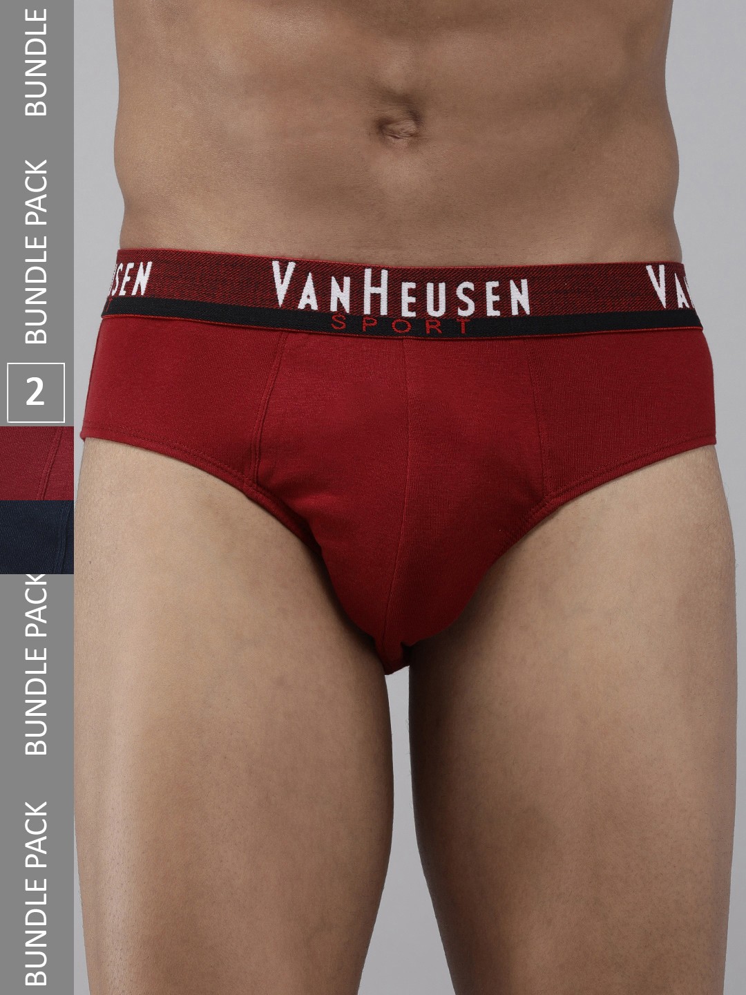 

Van Heusen Men Pack of 2 Elasticized Waistband Ultra Soft Briefs, Maroon