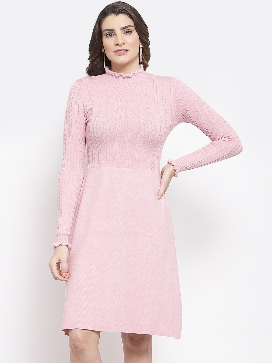 

Mafadeny Pink A-Line Dress