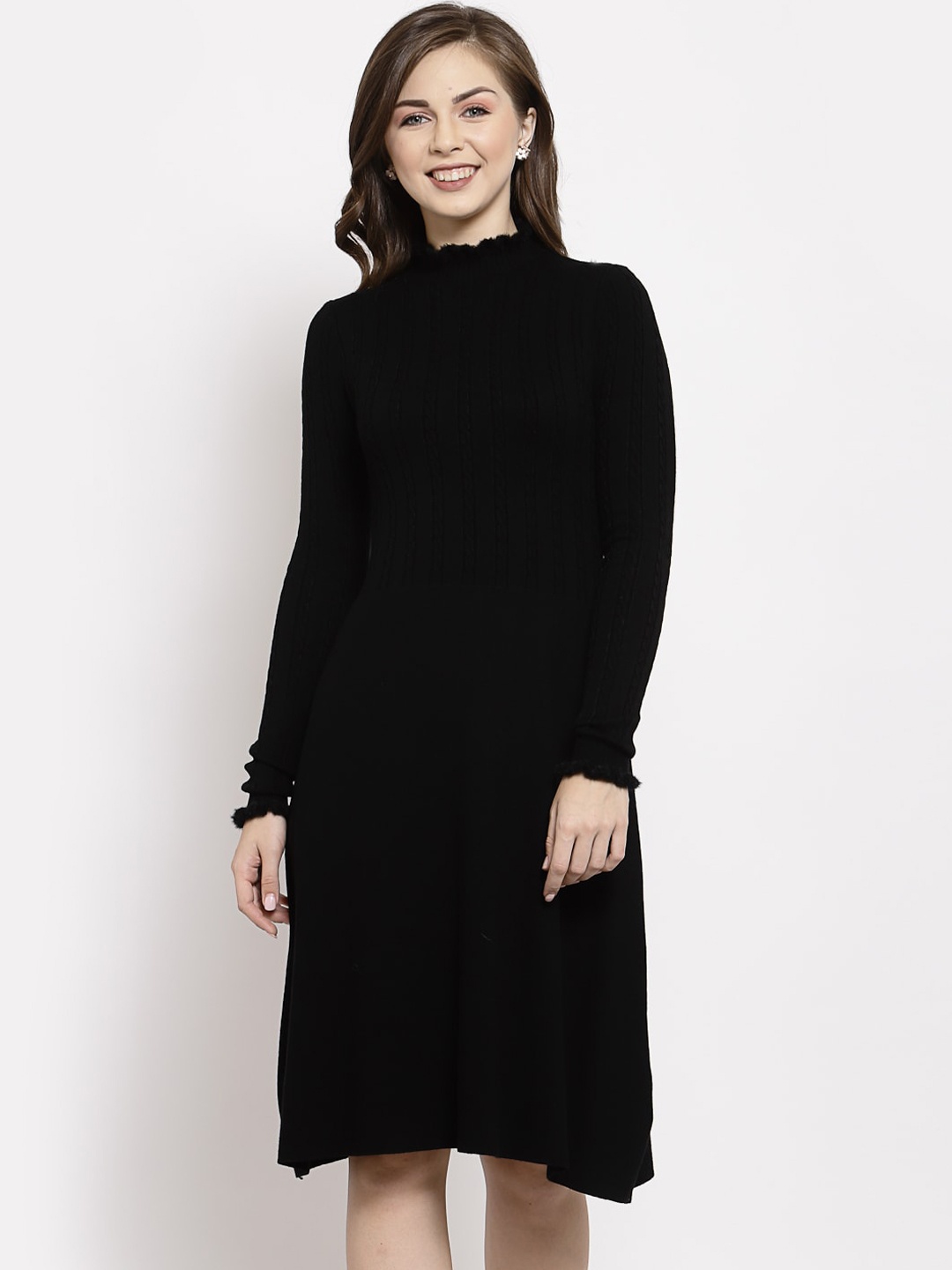 

Mafadeny Black A-Line Dress