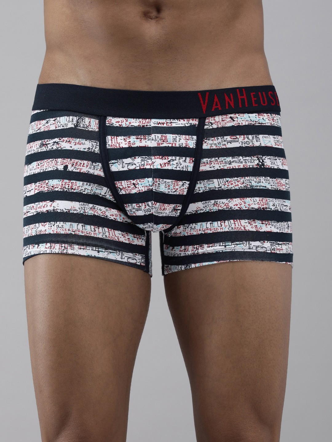 

Van Heusen Men Striped Mid-Rise Colour Fresh Trunks 8905325982890, Navy blue