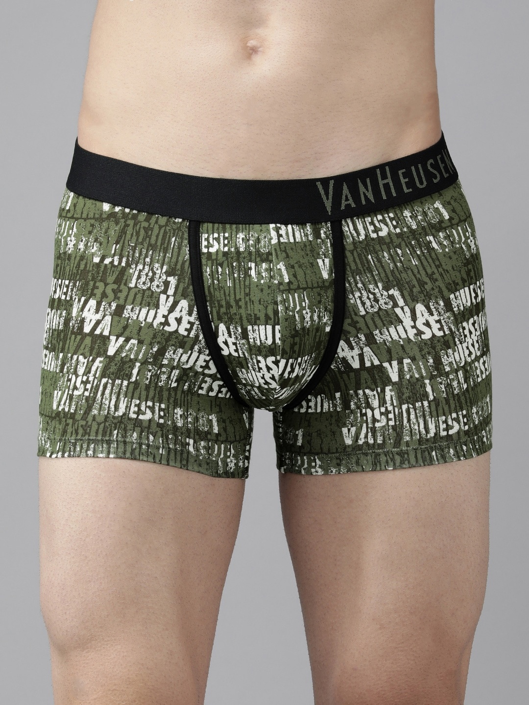 

Van Heusen Brand Logo Printed Trunk 8905325982852, Olive
