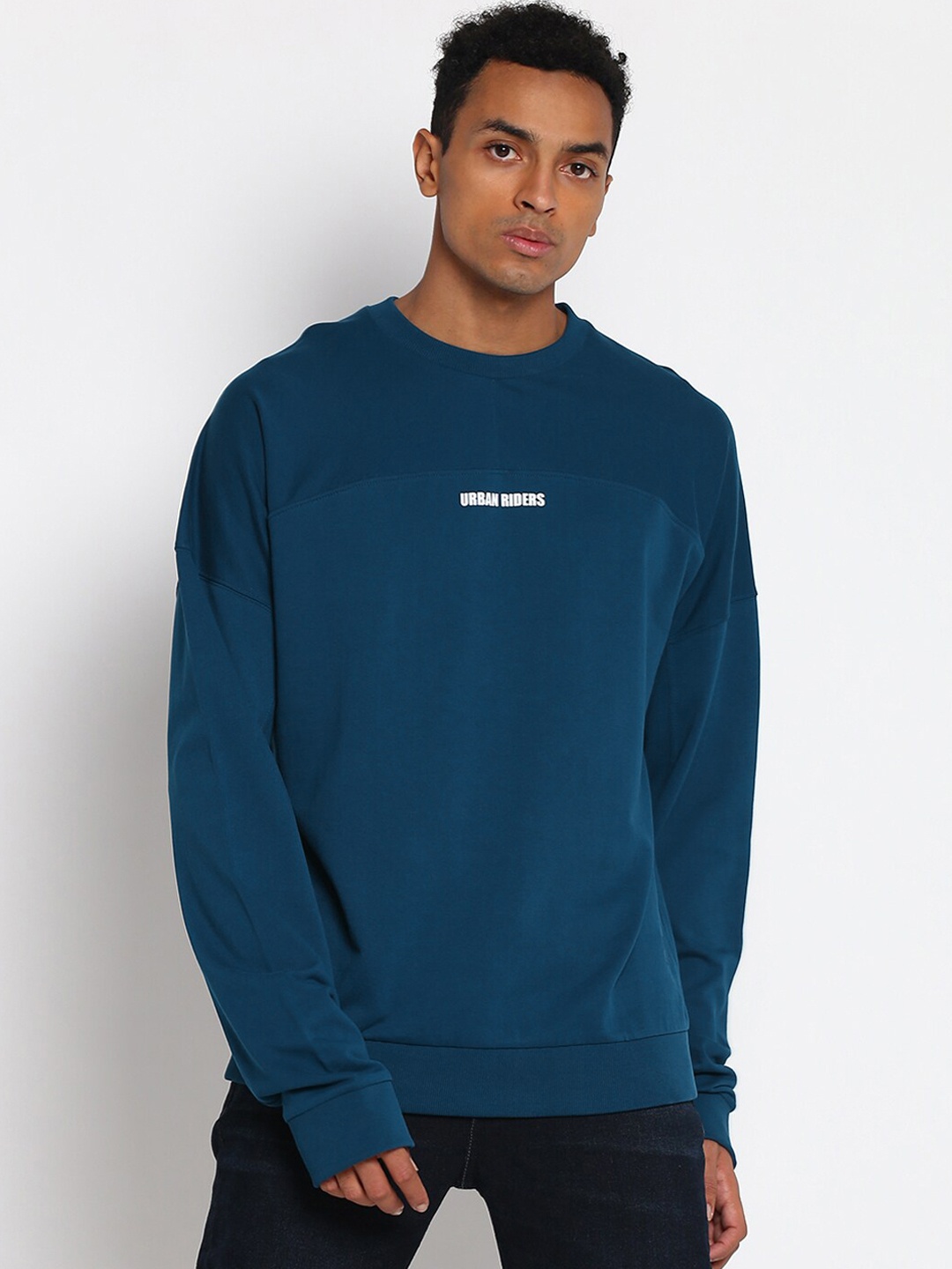 

Lee Men Teal Cotton Sweatshirt