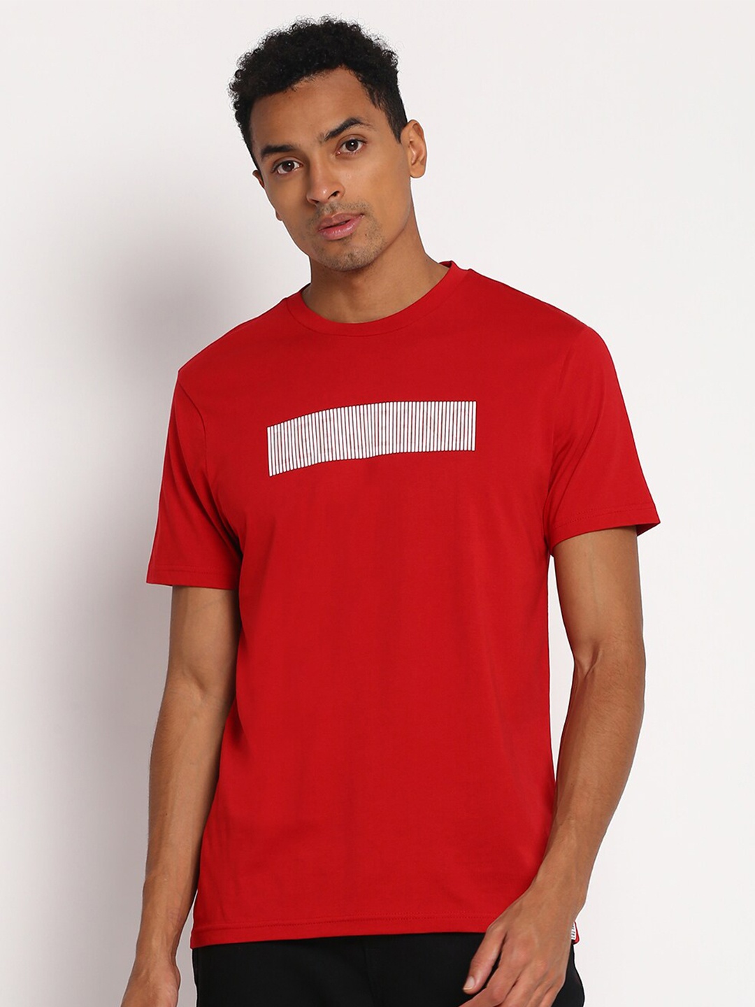 

Lee Men Red Graphic Printed Cotton T-shirt
