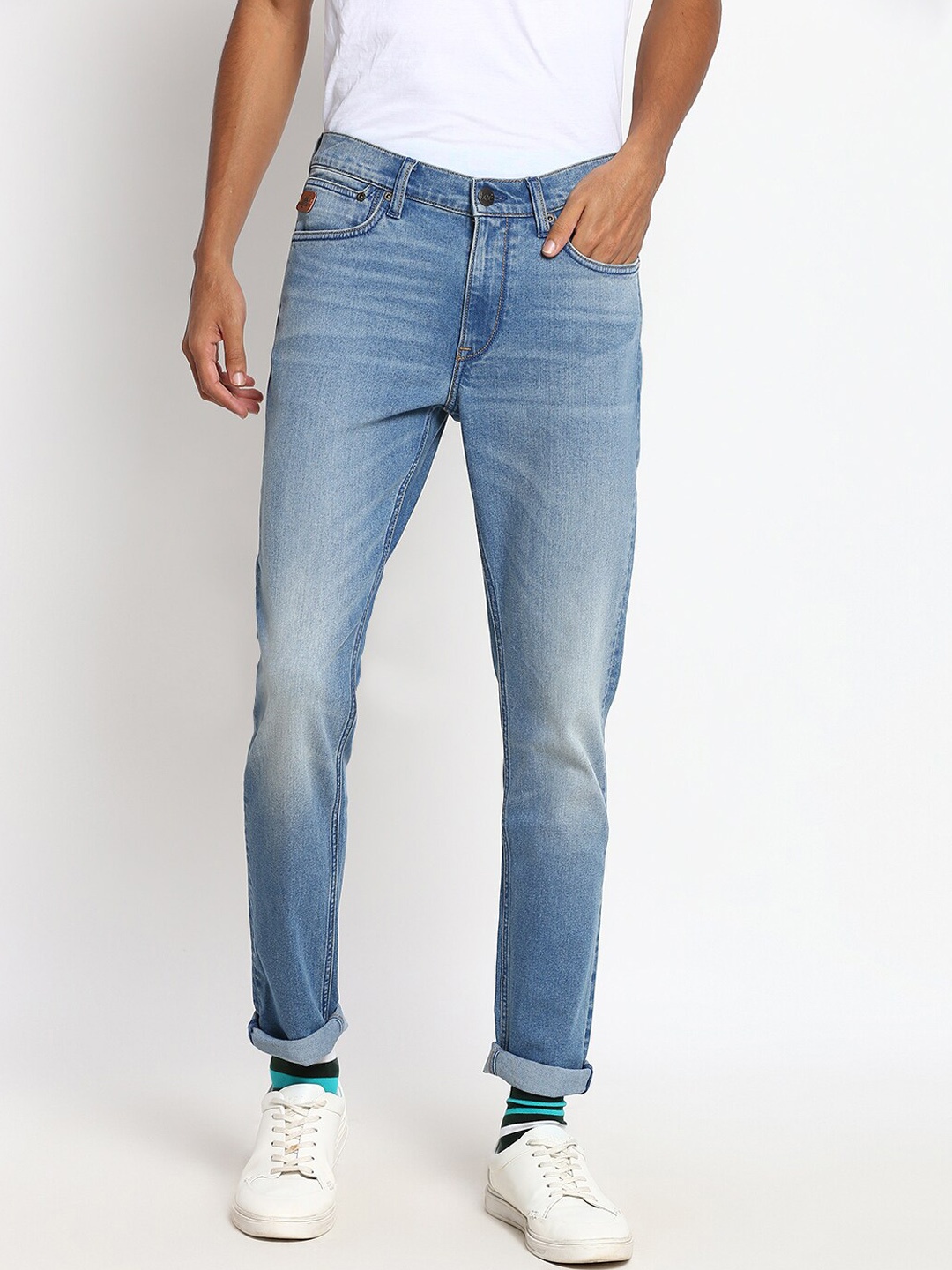 

Lee Men Blue Solid Slim Fit Heavy Fade Jeans